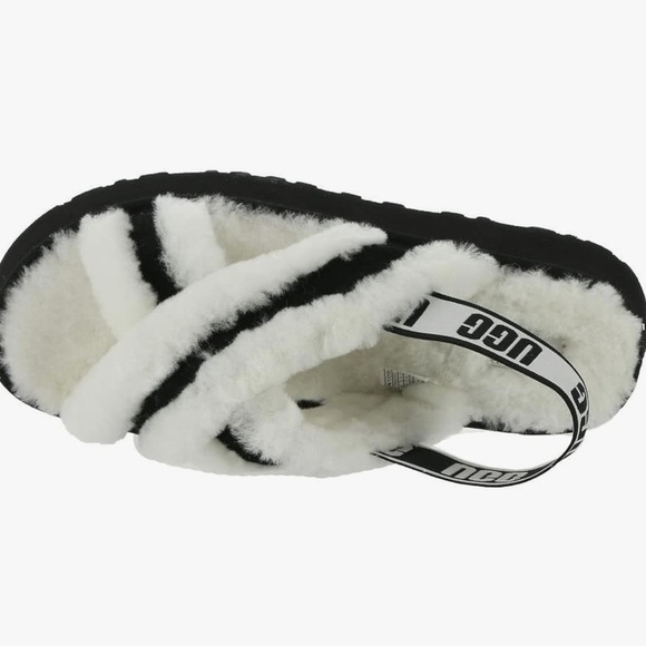 Ugg white and black disco cross slides sandals - Picture 2 of 14